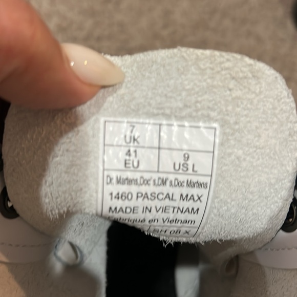 Dr Martens white leather pascal Max platform 1460 lace up combat boots new sz 9 - Picture 5 of 10
